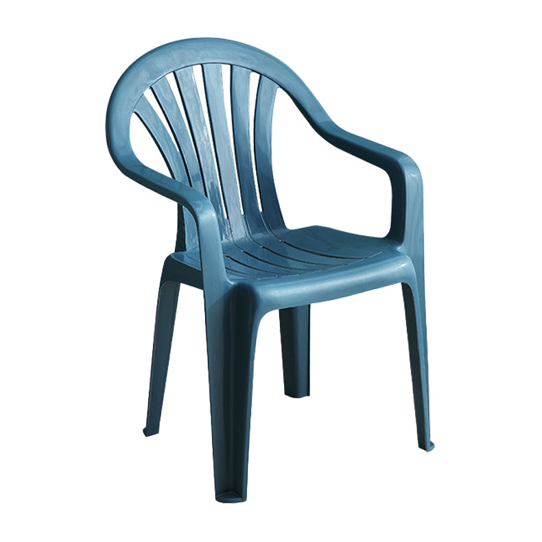 Silla de comedor de plástico de estilo contemporáneo, silla lateral apilable con brazo de comedor para cocina