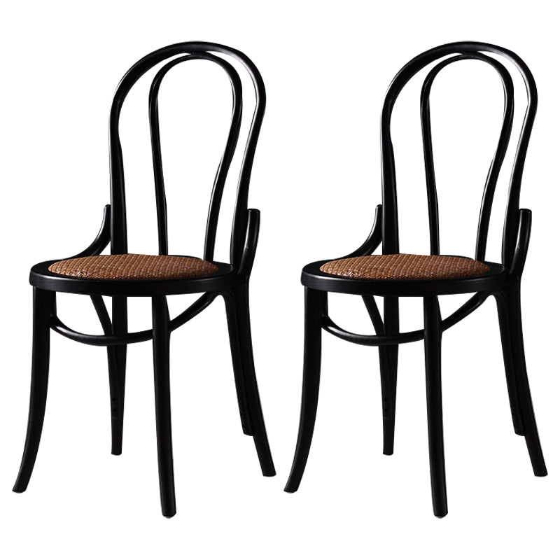 Traditional Style Dining Chair Rattan Wood Kitchen Windsor Back Dining Side Chair