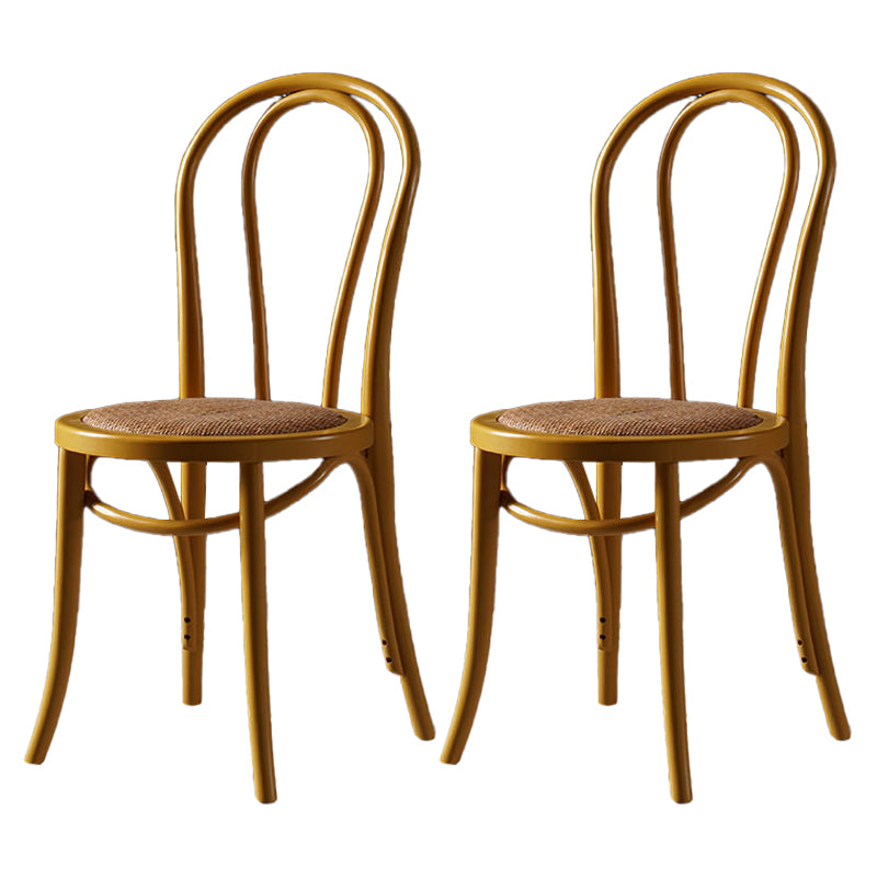 Traditional Style Dining Chair Rattan Wood Kitchen Windsor Back Dining Side Chair