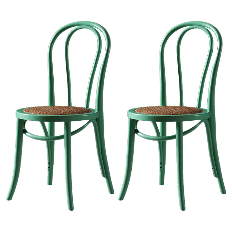 Traditional Style Dining Chair Rattan Wood Kitchen Windsor Back Dining Side Chair