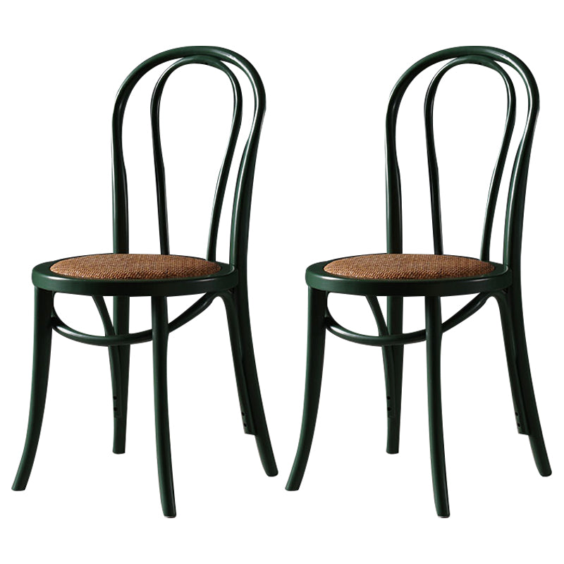 Traditional Style Dining Chair Rattan Wood Kitchen Windsor Back Dining Side Chair