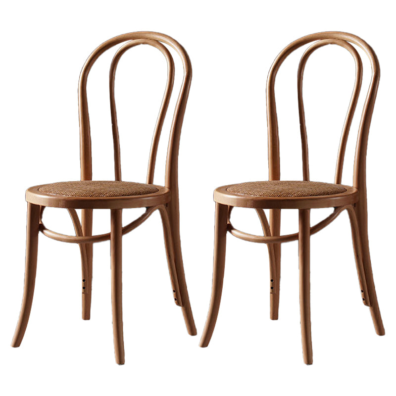 Silla de comedor de estilo tradicional, silla lateral de comedor con respaldo Windsor de cocina de madera de ratán