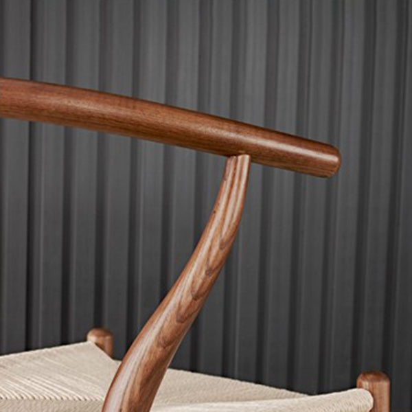 Sillas de comedor con brazo de estilo tradicional Sillones de comedor de madera de Wishbone de fresno