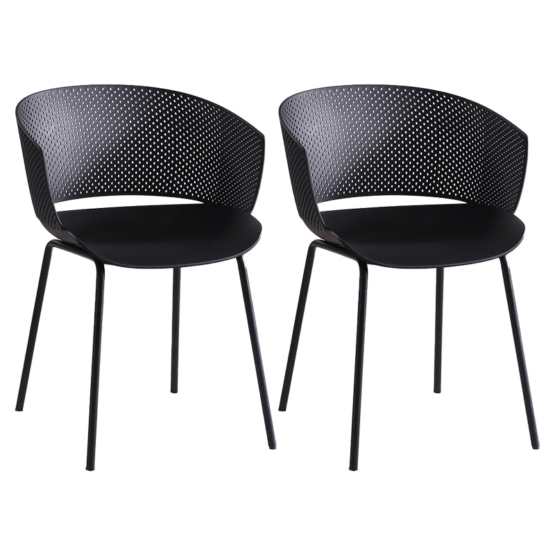Metal Dining Room Modern Chair Open Back Dining Chair with Arm