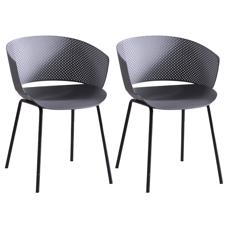 Metal Dining Room Modern Chair Open Back Dining Chair with Arm