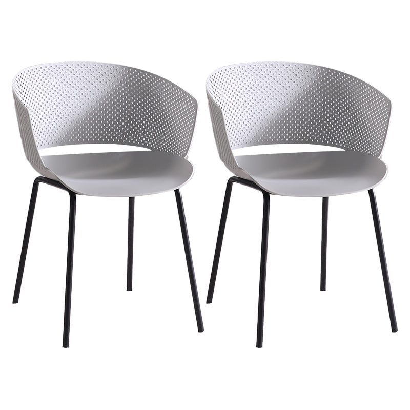 Metal Dining Room Modern Chair Open Back Dining Chair with Arm