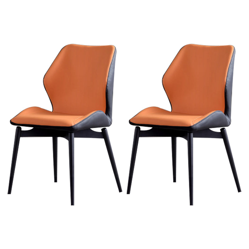 Contemporary Indoor Side Chair Wingback Metal Upholstered Dining Room Chair