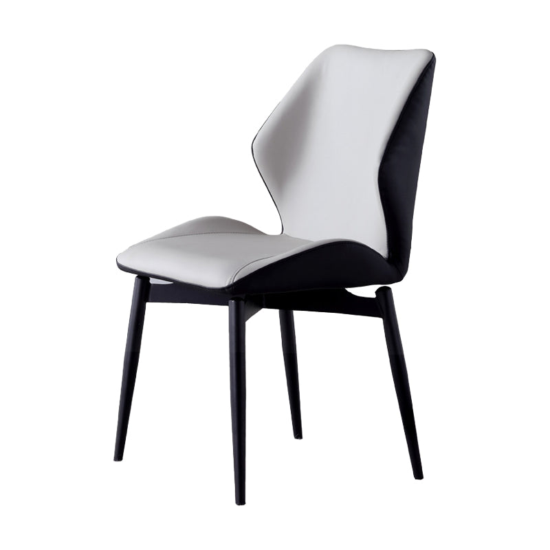 Silla lateral interior contemporánea Wingback Silla de comedor tapizada de metal
