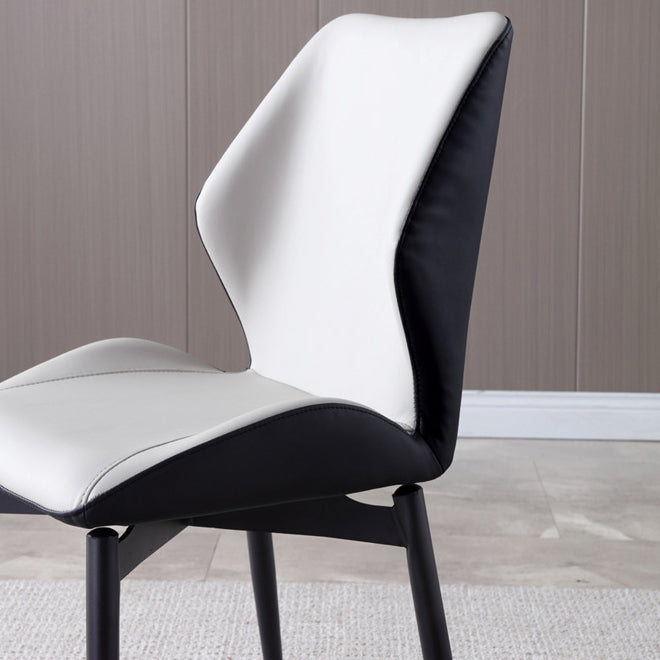 Silla lateral interior contemporánea Wingback Silla de comedor tapizada de metal