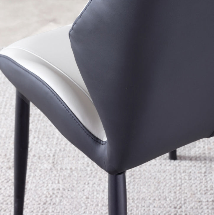 Silla lateral interior contemporánea Wingback Silla de comedor tapizada de metal