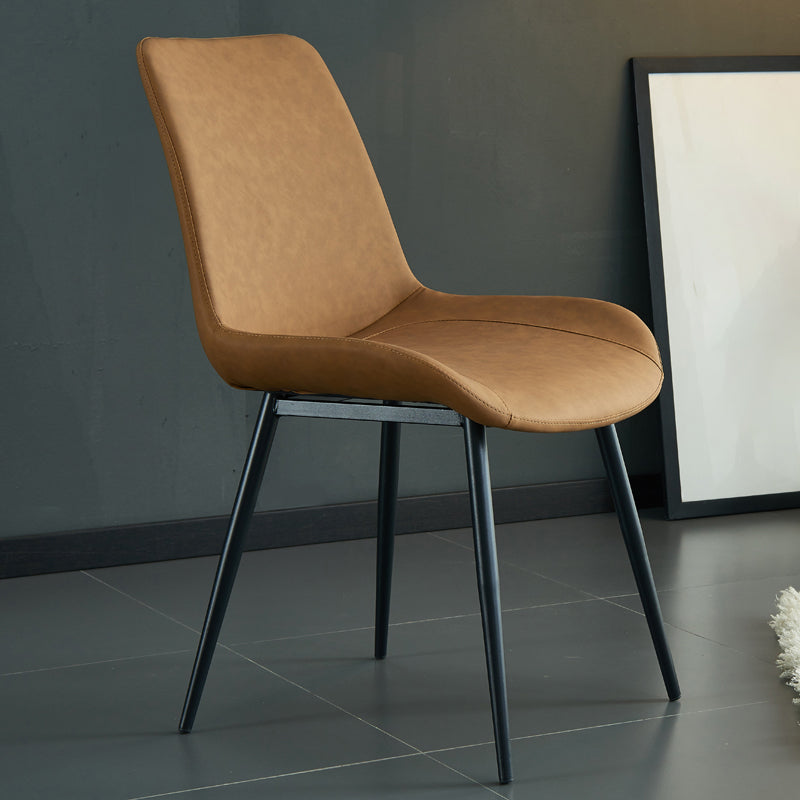 Sillas de comedor estilo moderno Sillas sin brazos con patas de metal para cocina