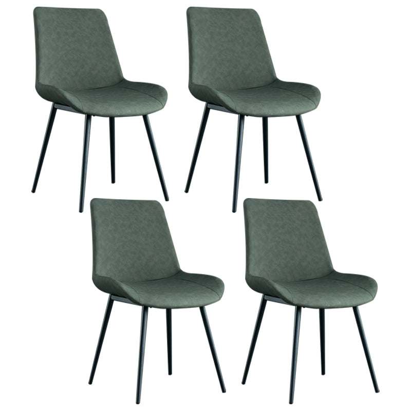 Sillas de comedor estilo moderno Sillas sin brazos con patas de metal para cocina