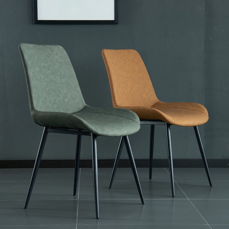 Sillas de comedor estilo moderno Sillas sin brazos con patas de metal para cocina