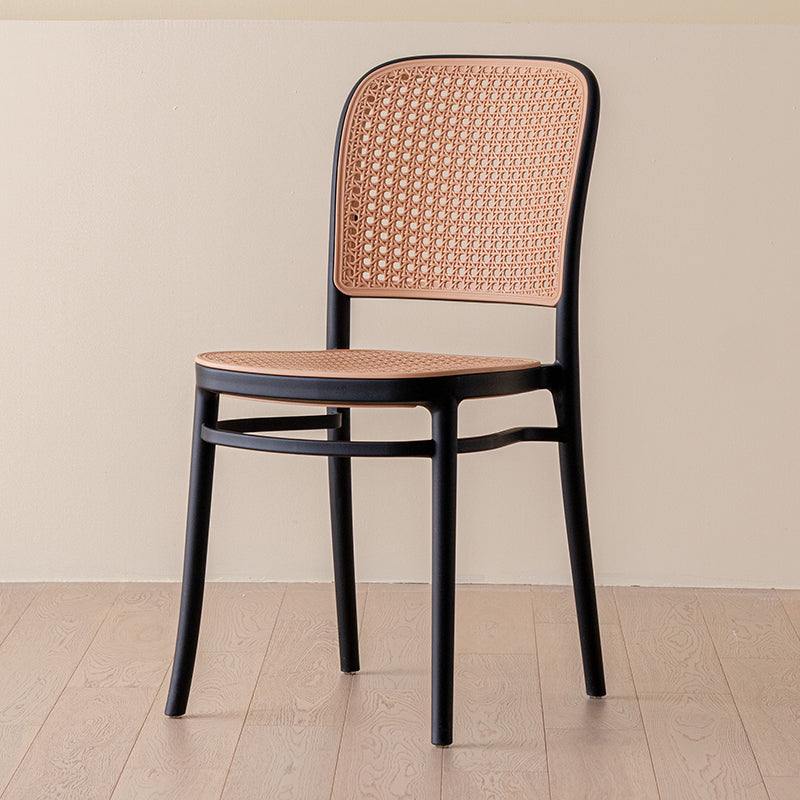 Modern Plastic Dining Armless Chair Open Back Dining Side Chair for Restaurant Use