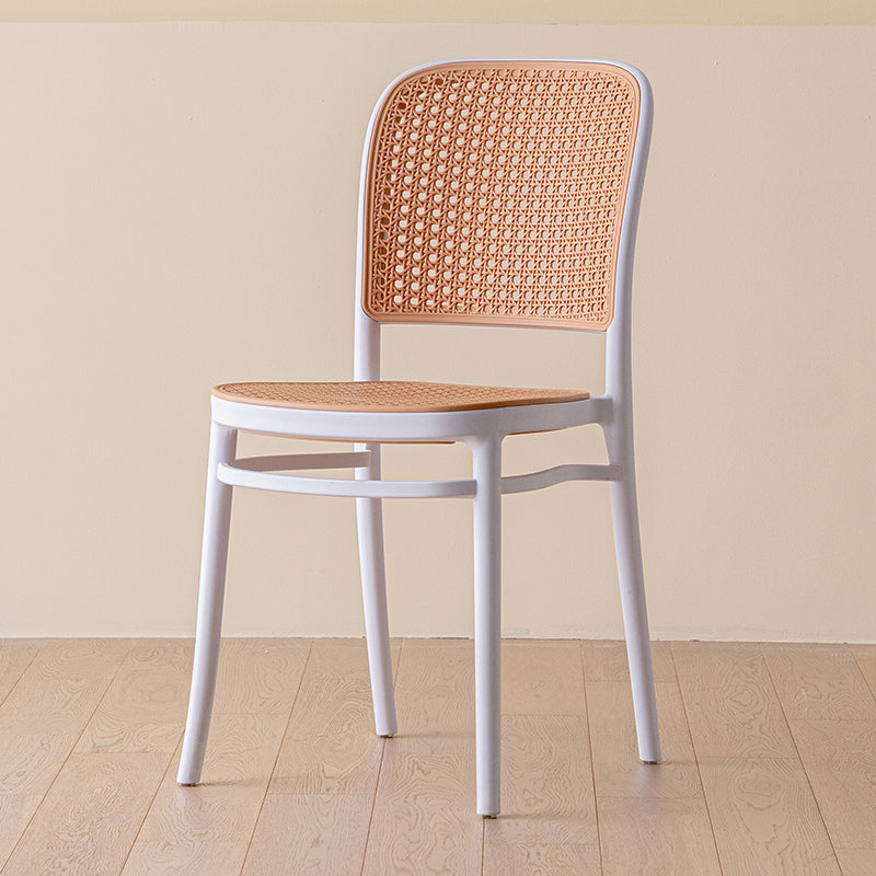 Modern Plastic Dining Armless Chair Open Back Dining Side Chair for Restaurant Use