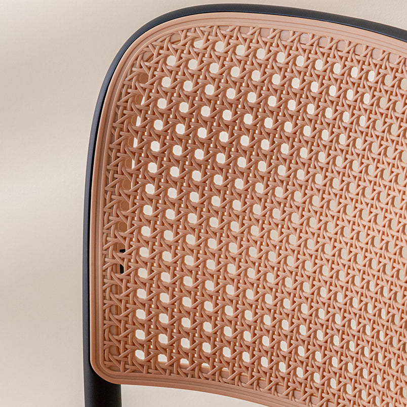 Silla sin brazos de comedor de plástico moderno, silla lateral de comedor con respaldo abierto para uso en restaurantes