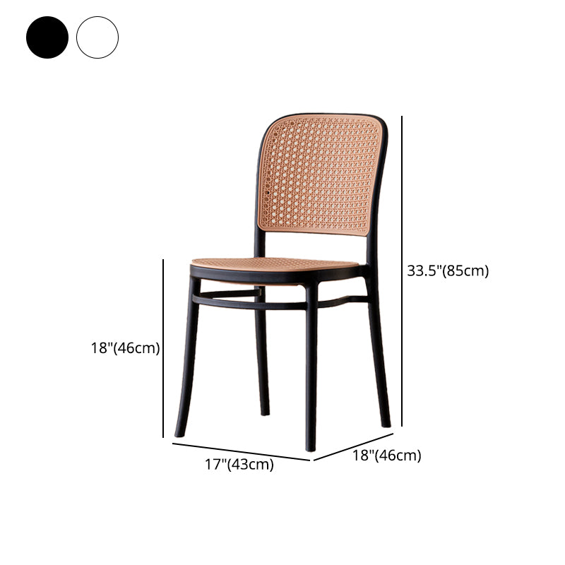 Silla sin brazos de comedor de plástico moderno, silla lateral de comedor con respaldo abierto para uso en restaurantes