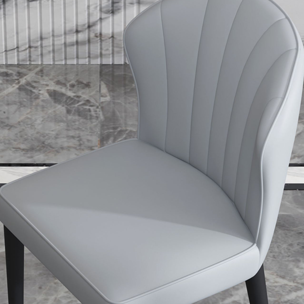 Sillas sin brazos de comedor de madera Glam, sillas de comedor de cuero para uso en restaurantes
