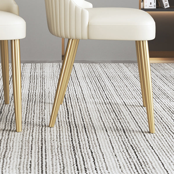 Silla sin brazos de comedor de cuero sintético Glam, silla de comedor de metal para uso doméstico