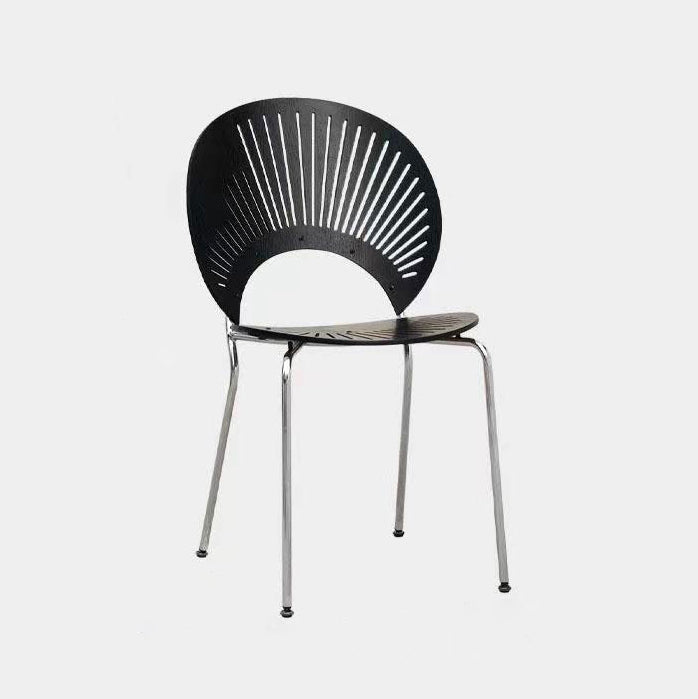 Silla de comedor de madera moderna, sillas de comedor sin brazos de metal para uso doméstico