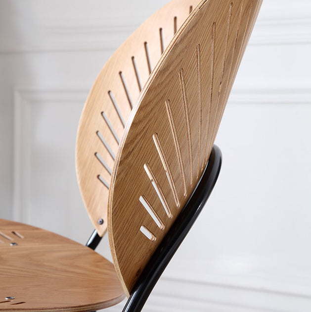 Silla de comedor de madera moderna, sillas de comedor sin brazos de metal para uso doméstico