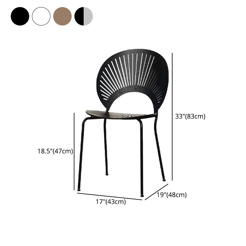 Silla de comedor de madera moderna, sillas de comedor sin brazos de metal para uso doméstico