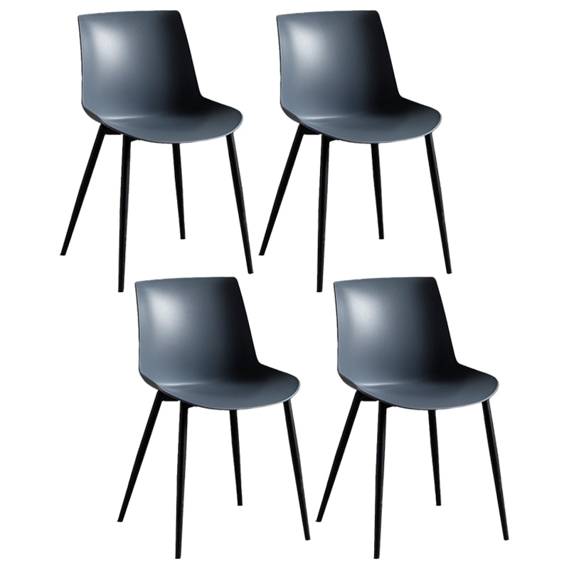 Silla de comedor de metal contemporáneo Silla de comedor con respaldo sólido para uso doméstico