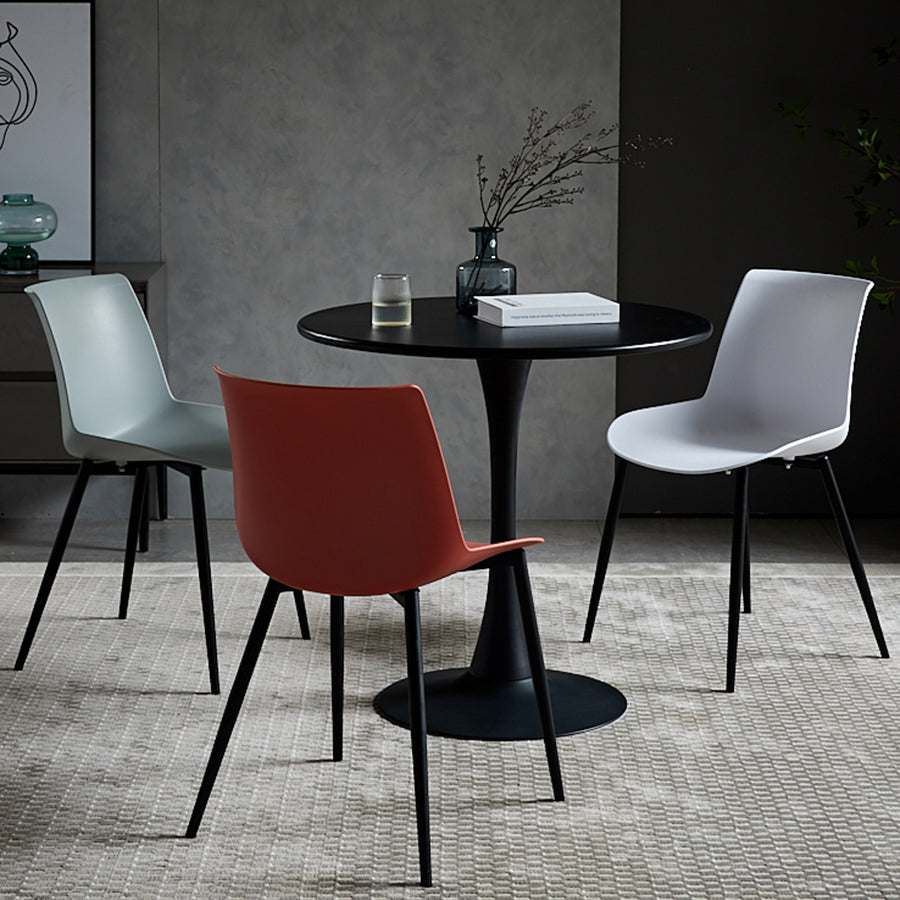 Silla de comedor de metal contemporáneo Silla de comedor con respaldo sólido para uso doméstico