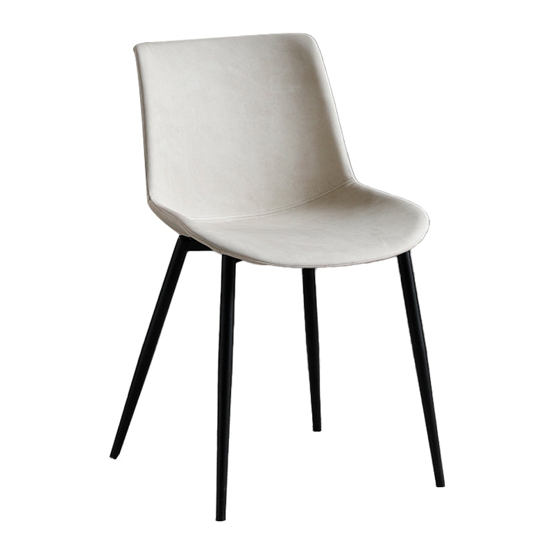 Silla de comedor de metal contemporáneo Silla de comedor con respaldo sólido para uso doméstico