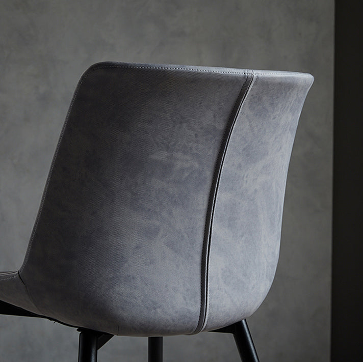Silla de comedor de metal contemporáneo Silla de comedor con respaldo sólido para uso doméstico
