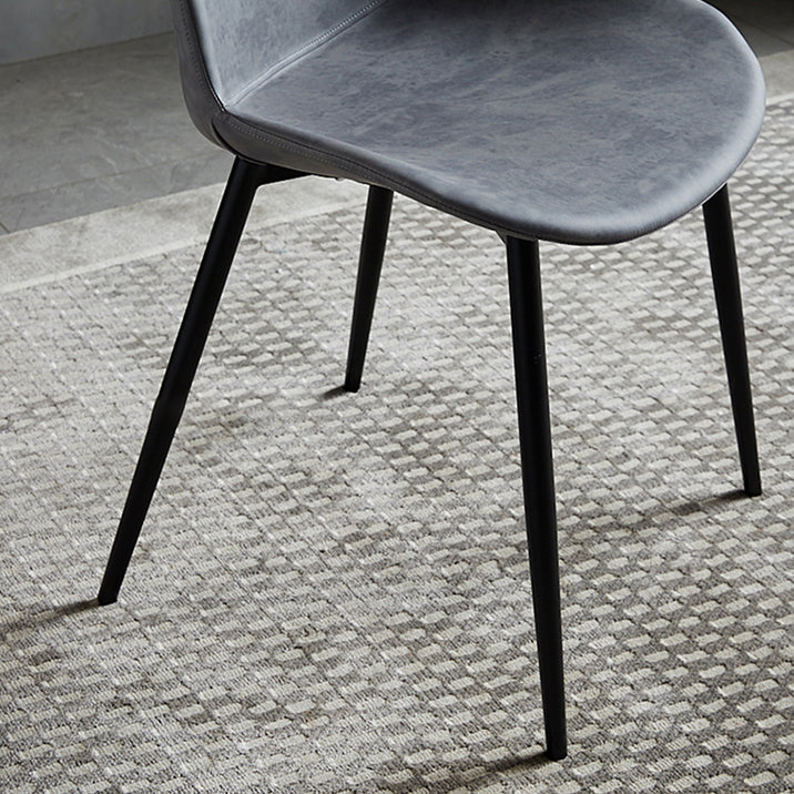 Silla de comedor de metal contemporáneo Silla de comedor con respaldo sólido para uso doméstico