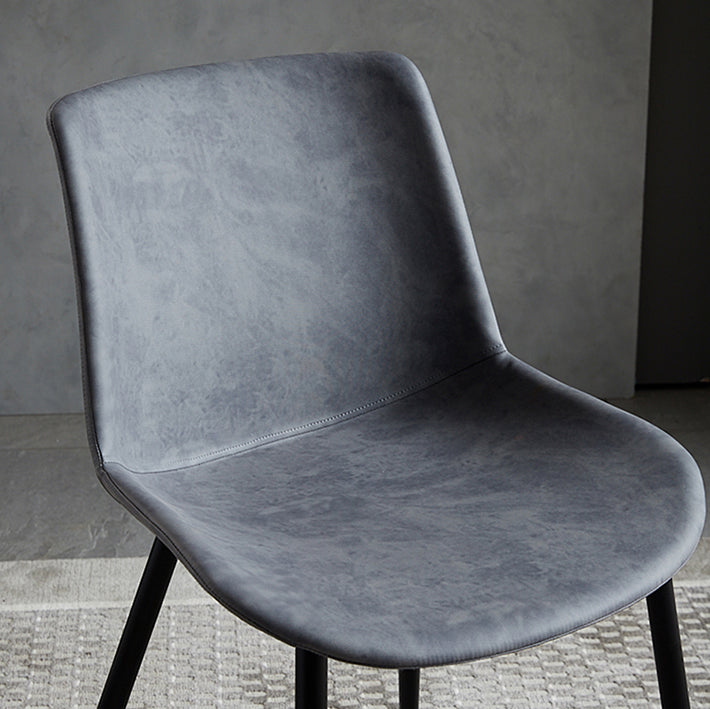 Silla de comedor de metal contemporáneo Silla de comedor con respaldo sólido para uso doméstico