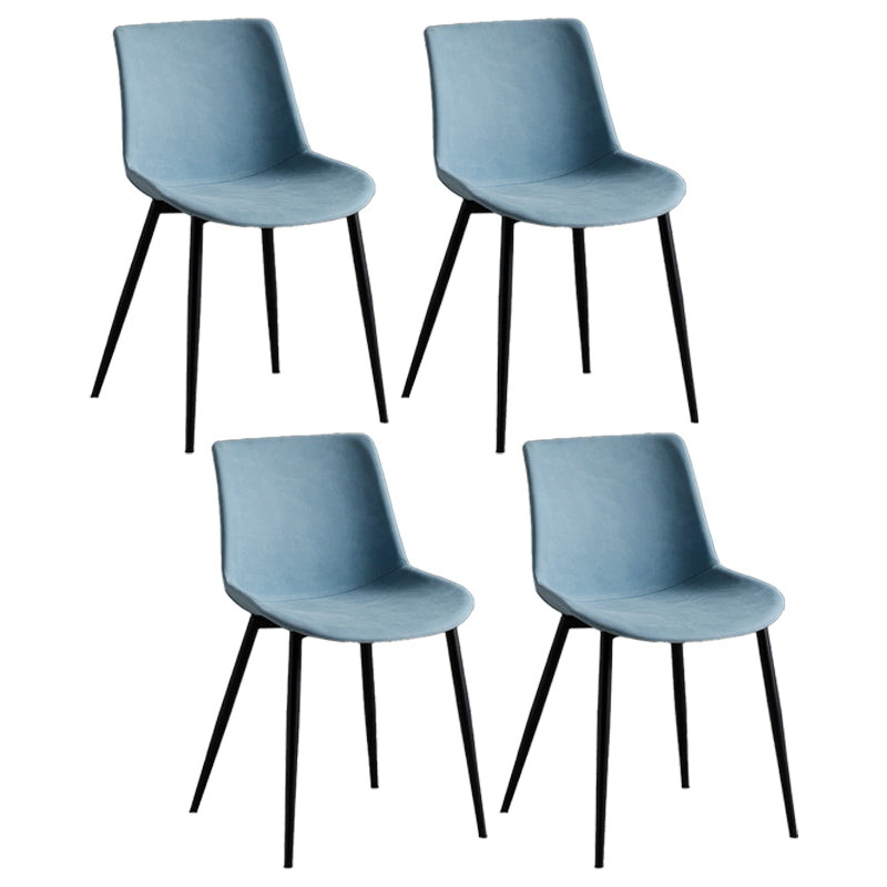Silla de comedor de metal contemporáneo Silla de comedor con respaldo sólido para uso doméstico