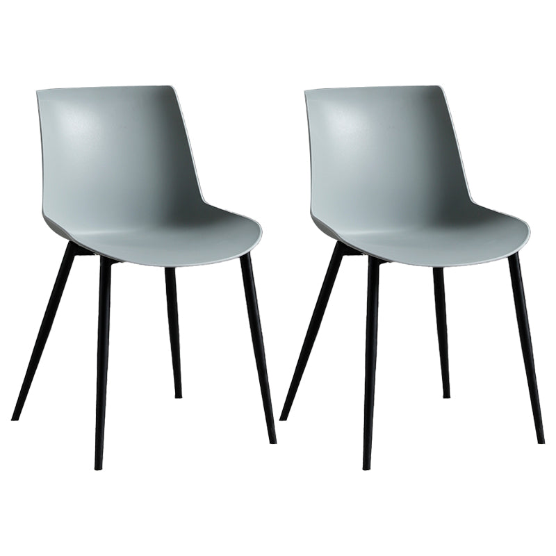 Silla de comedor de metal contemporáneo Silla de comedor con respaldo sólido para uso doméstico