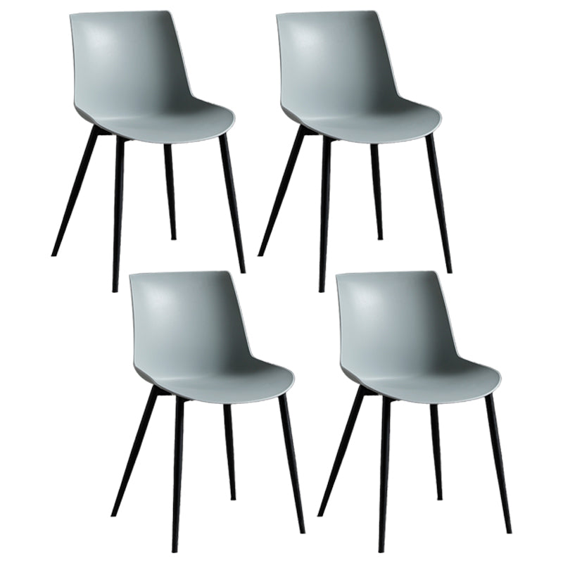 Silla de comedor de metal contemporáneo Silla de comedor con respaldo sólido para uso doméstico