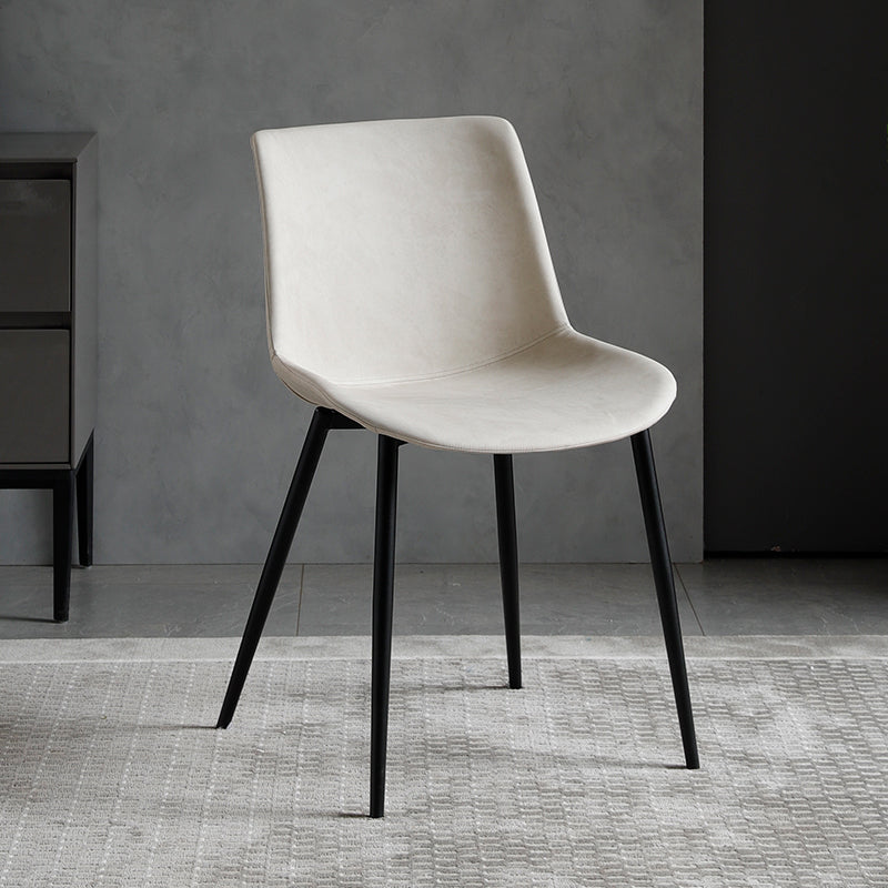 Silla de comedor de metal contemporáneo Silla de comedor con respaldo sólido para uso doméstico