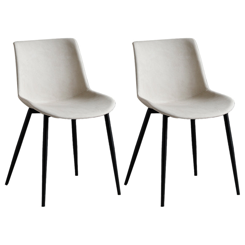 Silla de comedor de metal contemporáneo Silla de comedor con respaldo sólido para uso doméstico