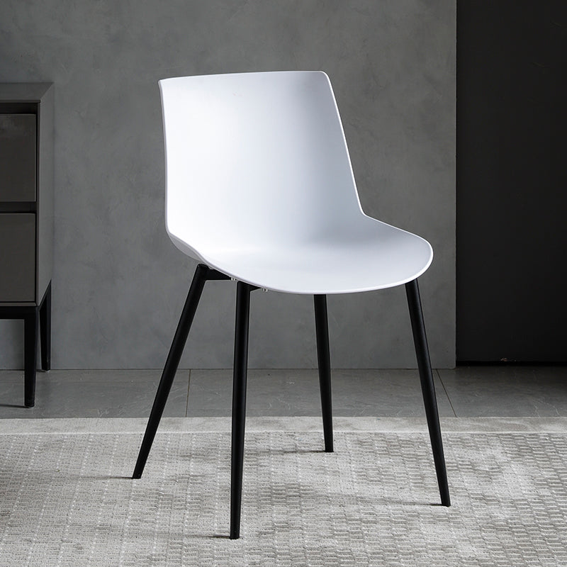 Contemporary Metal Dining Chair Solid Back Dining Chair for Home Use