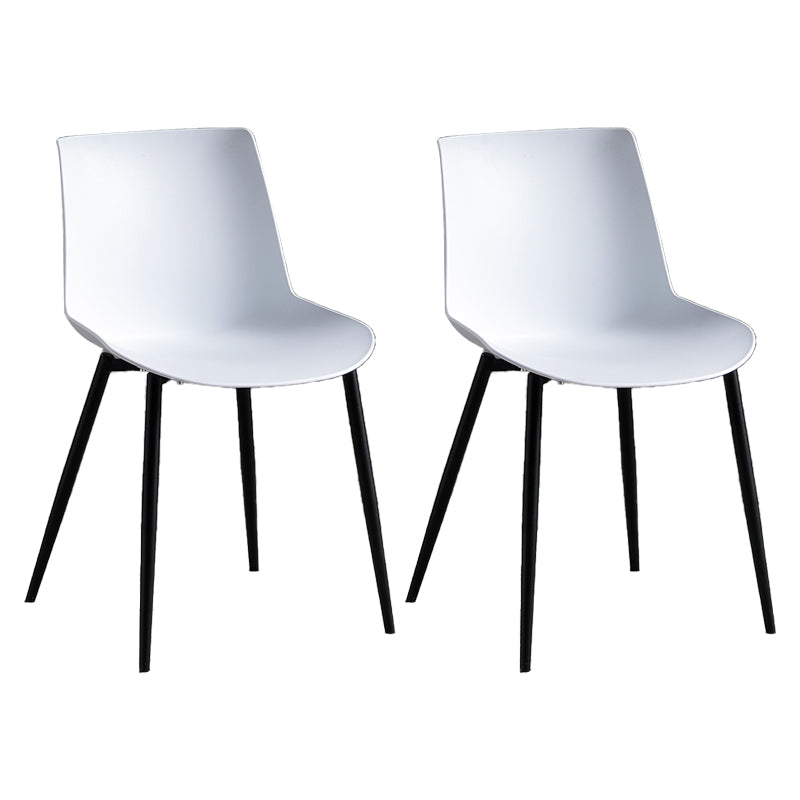 Silla de comedor de metal contemporáneo Silla de comedor con respaldo sólido para uso doméstico