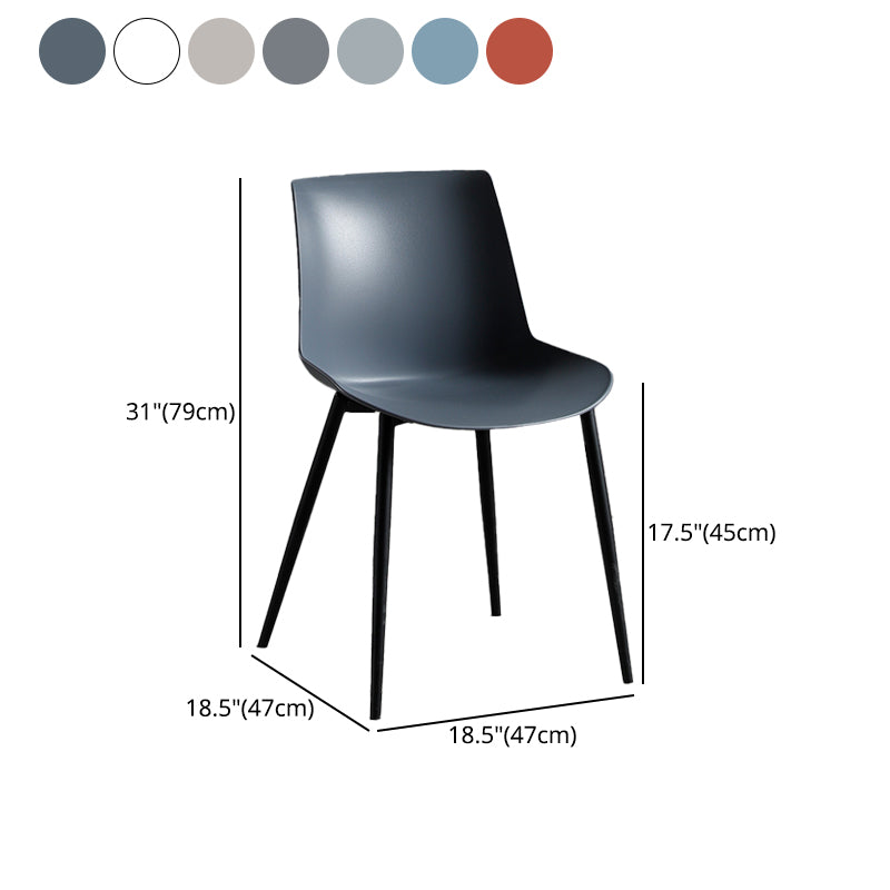 Silla de comedor de metal contemporáneo Silla de comedor con respaldo sólido para uso doméstico