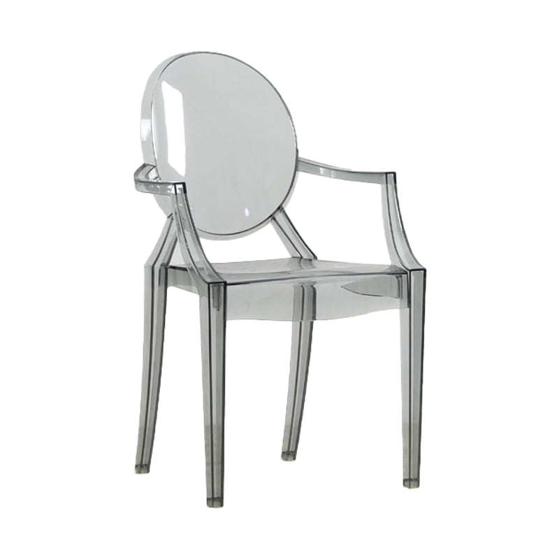Silla de comedor de estilo escandinavo Silla de comedor de acrílico con respaldo abierto para el hogar con brazo