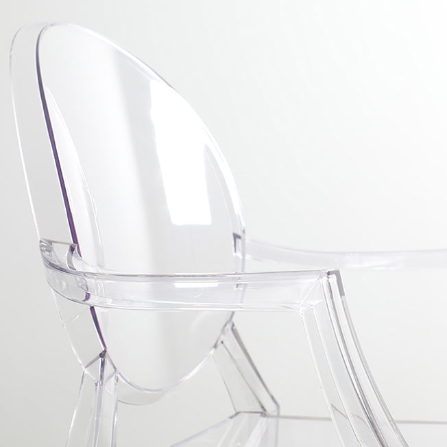 Silla de comedor de estilo escandinavo Silla de comedor de acrílico con respaldo abierto para el hogar con brazo