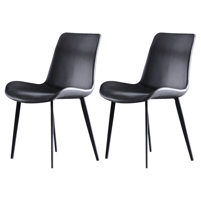 Contemporary Style Dining Chair Armless Kitchen Side Chairs with Metal Legs