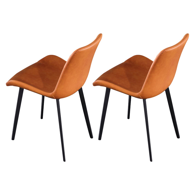 Contemporary Style Dining Chair Armless Kitchen Side Chairs with Metal Legs