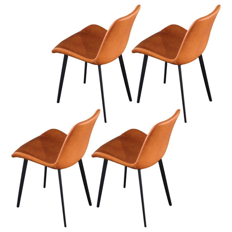 Silla de comedor de estilo moderno, sillas auxiliares de cocina sin brazos con patas de metal
