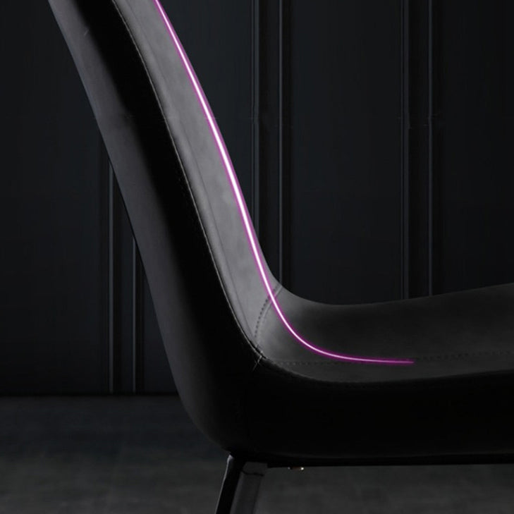 Silla de comedor de estilo moderno, sillas auxiliares de cocina sin brazos con patas de metal