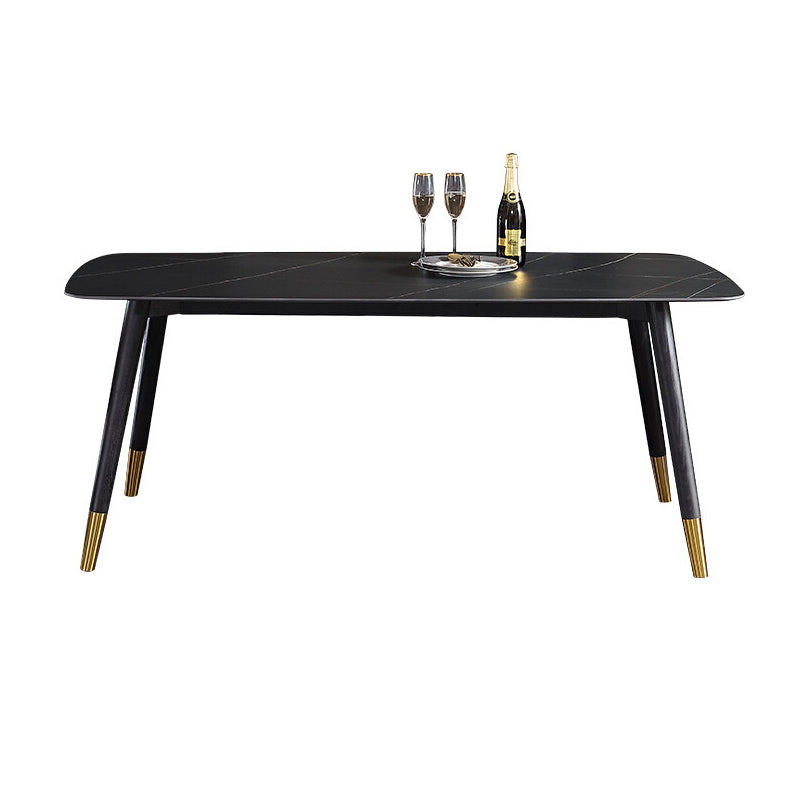 Rectangle Three-Color Dining Table Sintered Stone Table Luxury with 4 Legs