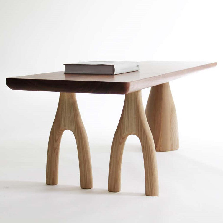 Modern Solid Wood Rectangle Table Brown Standard Dining Table for Kitchen