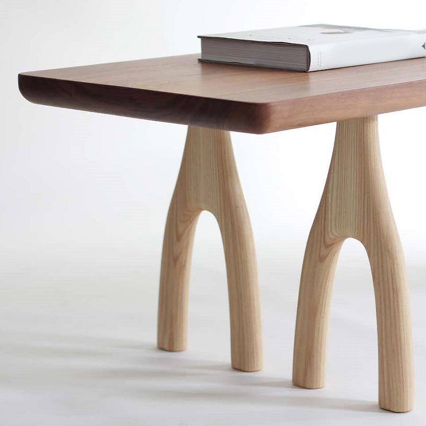 Modern Solid Wood Rectangle Table Brown Standard Dining Table for Kitchen