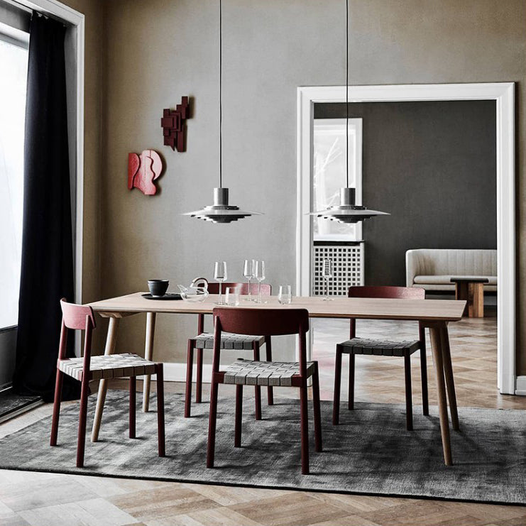 Rectangle Two-Color Dining Table Fir Solid Wood Table Modern with 4 Legs